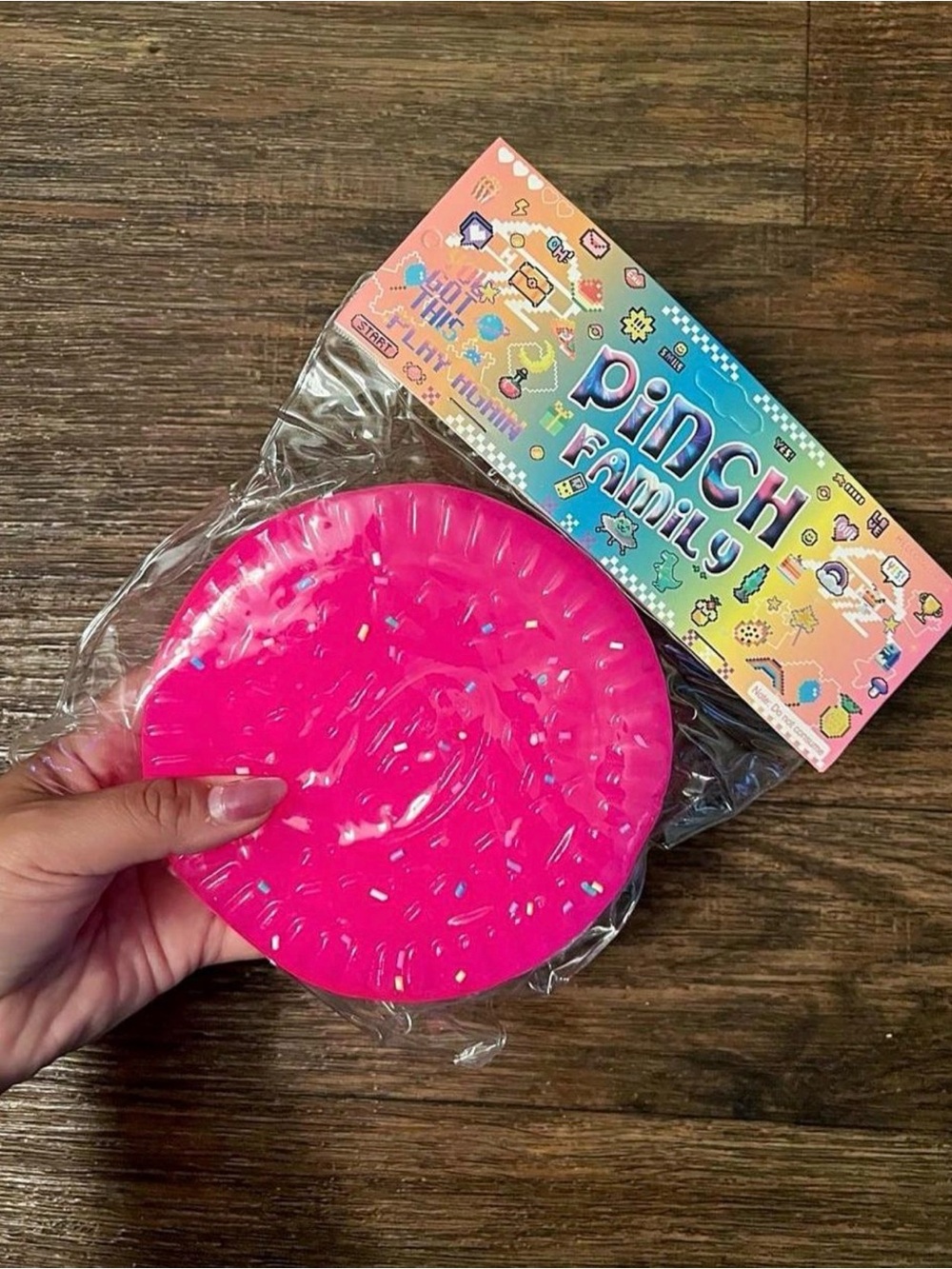 Jumbo Pink Taba Cookie Squishy | Sprinkle Filled | New in Package